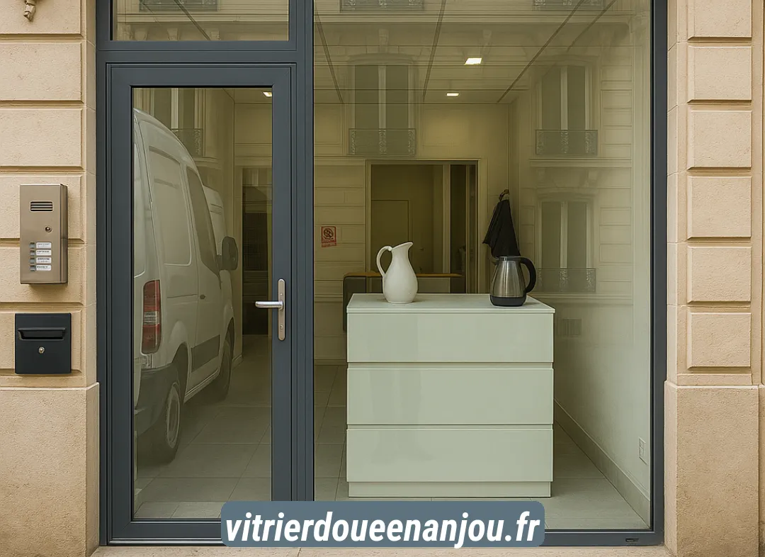 Façade vitrine de magasin en aluminium sur mesure à Doué-en-Anjou